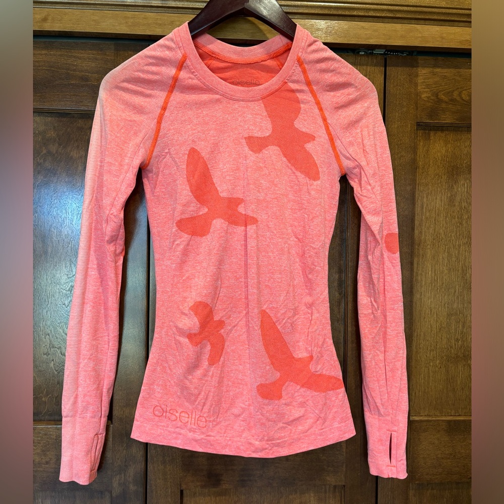 Oiselle flyte long sleeve size XS orange (pop)